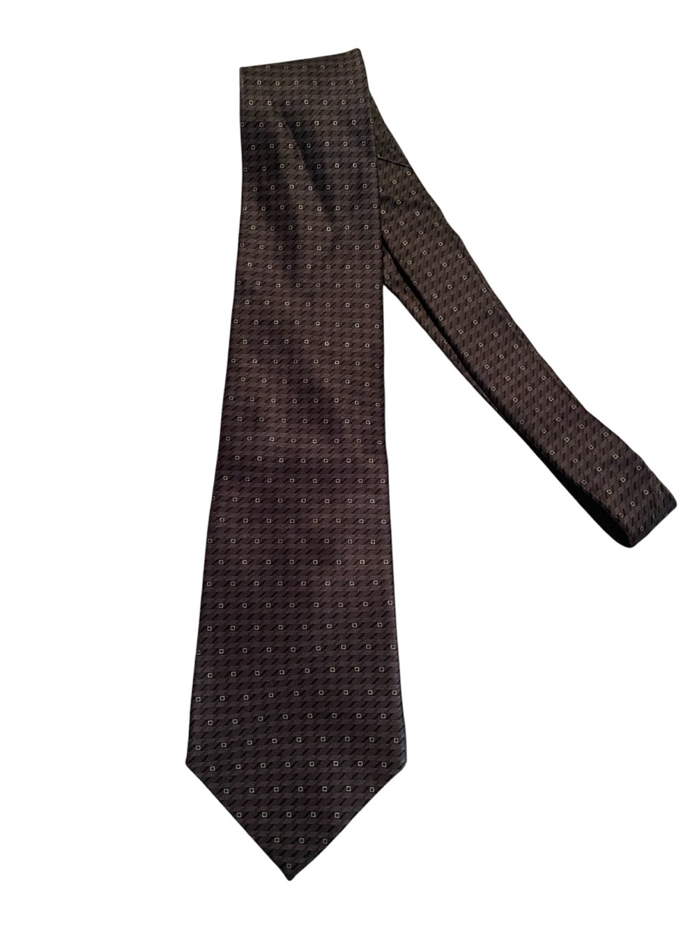 Gianfranco Ruffini Men's Black White Patterned 100% Silk Necktie